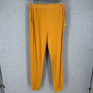 Juniper Womens The Bamboo Jogger Pant Size L Mustard Yellow Pockets Comfort